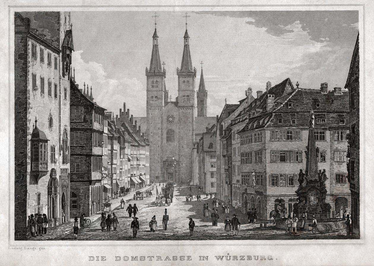 Würzburg. (stik, ca. 1830) af German School