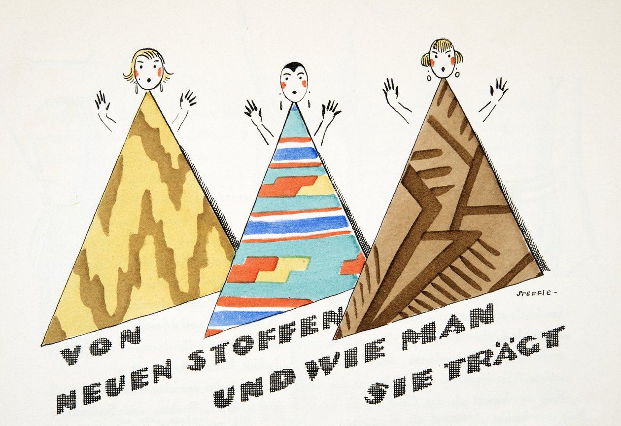 "von neuen stoffen und wie man sie trägt" fra Styl, pub.1922 (pochoir print) af German School