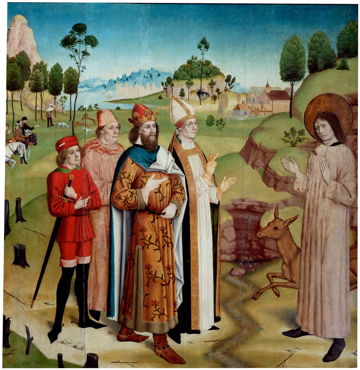 Saint Giles og kong Wamba ved den kongelige jagt