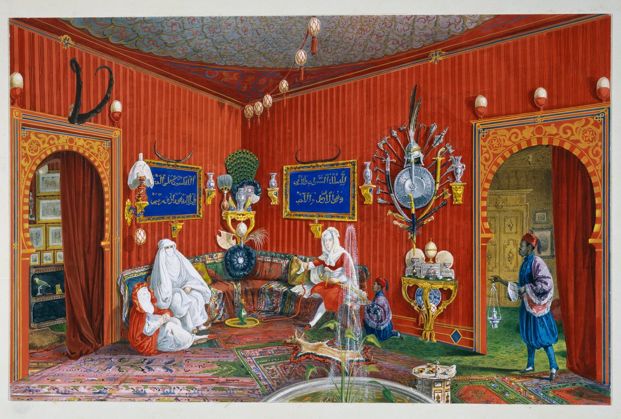 Orientalsk værelse i Villa Lazarovich, Triestes residens for Maximilian af Habsburg (1832-1867), tempera af Germano Prosdocimi af Germano Prosdocimi