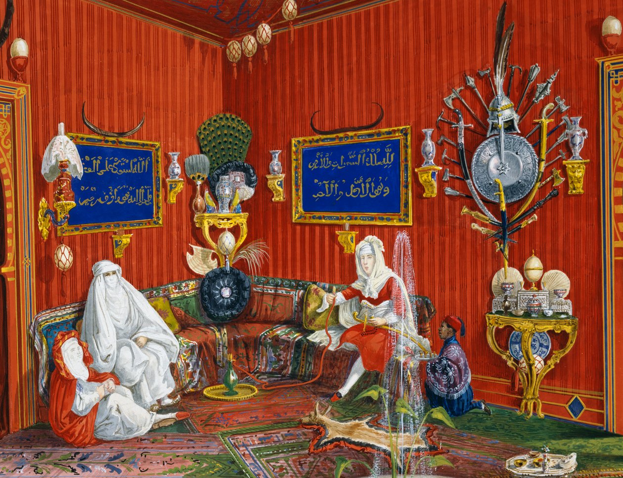 Det orientalske værelse i Villa Lazarovich, Triestes residens for Maximilian af Habsburg (1832-1867), tempera af Germano Prosdocimi af Germano Prosdocimi