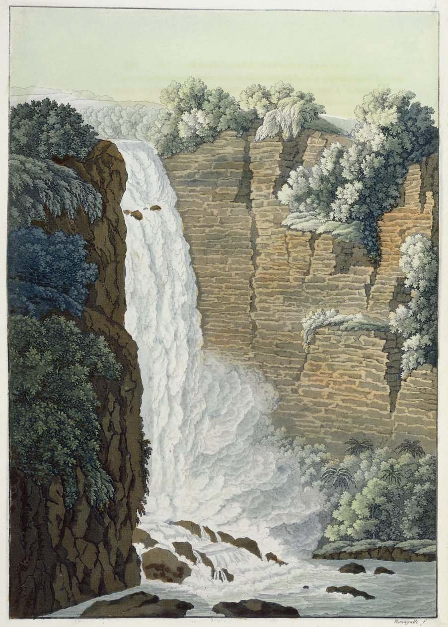Tequendama-vandfaldet ved Bogota-floden, Colombia af Gerolamo Fumagalli