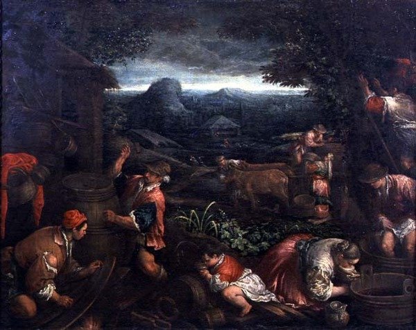 Druehøsten (olie på lærred) af Gerolamo Bassano
