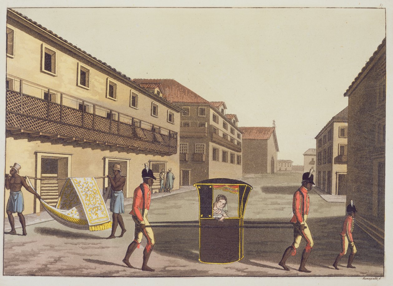 Kuld i St. Sebastian Street (farvegravering) af Gerolamo Fumagalli