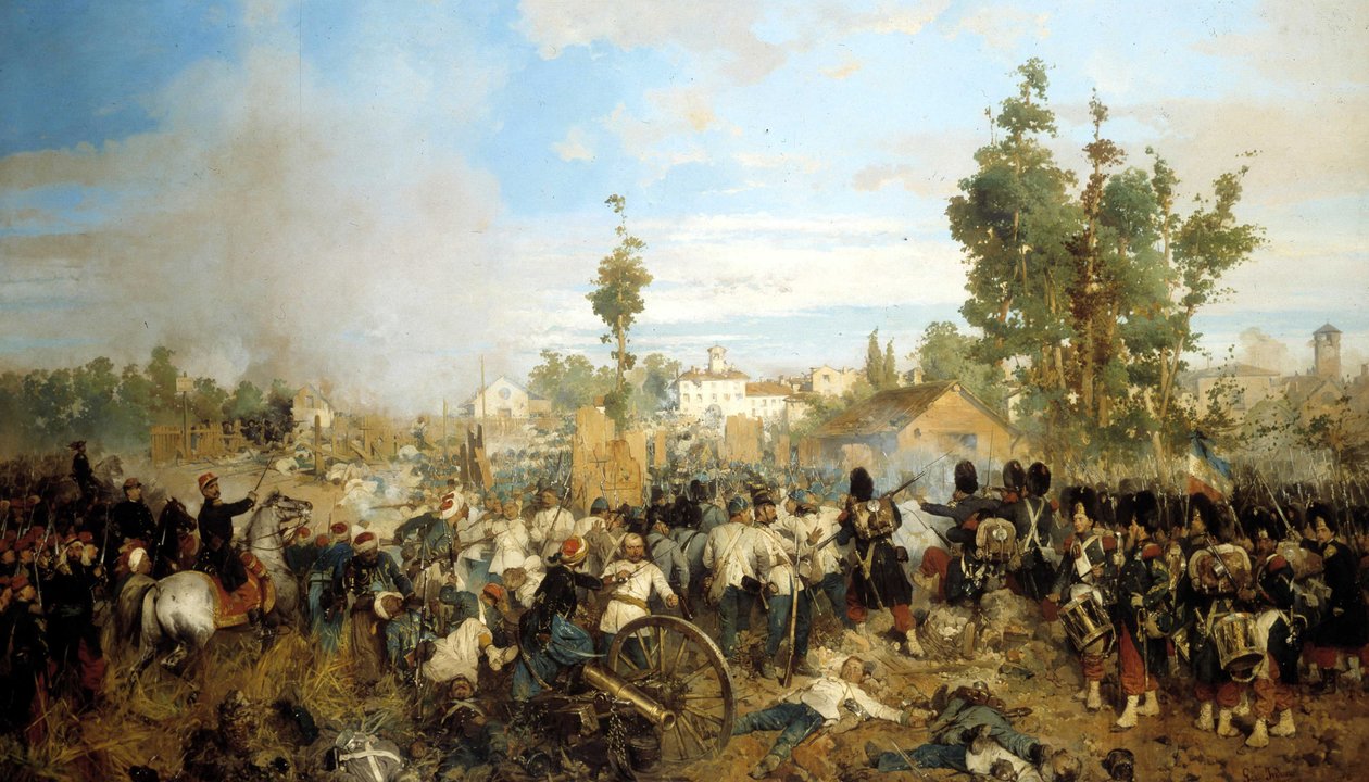 Slaget ved Magenta. Maleri af Gerolamo (Girolamo) Induno af Gerolamo Induno