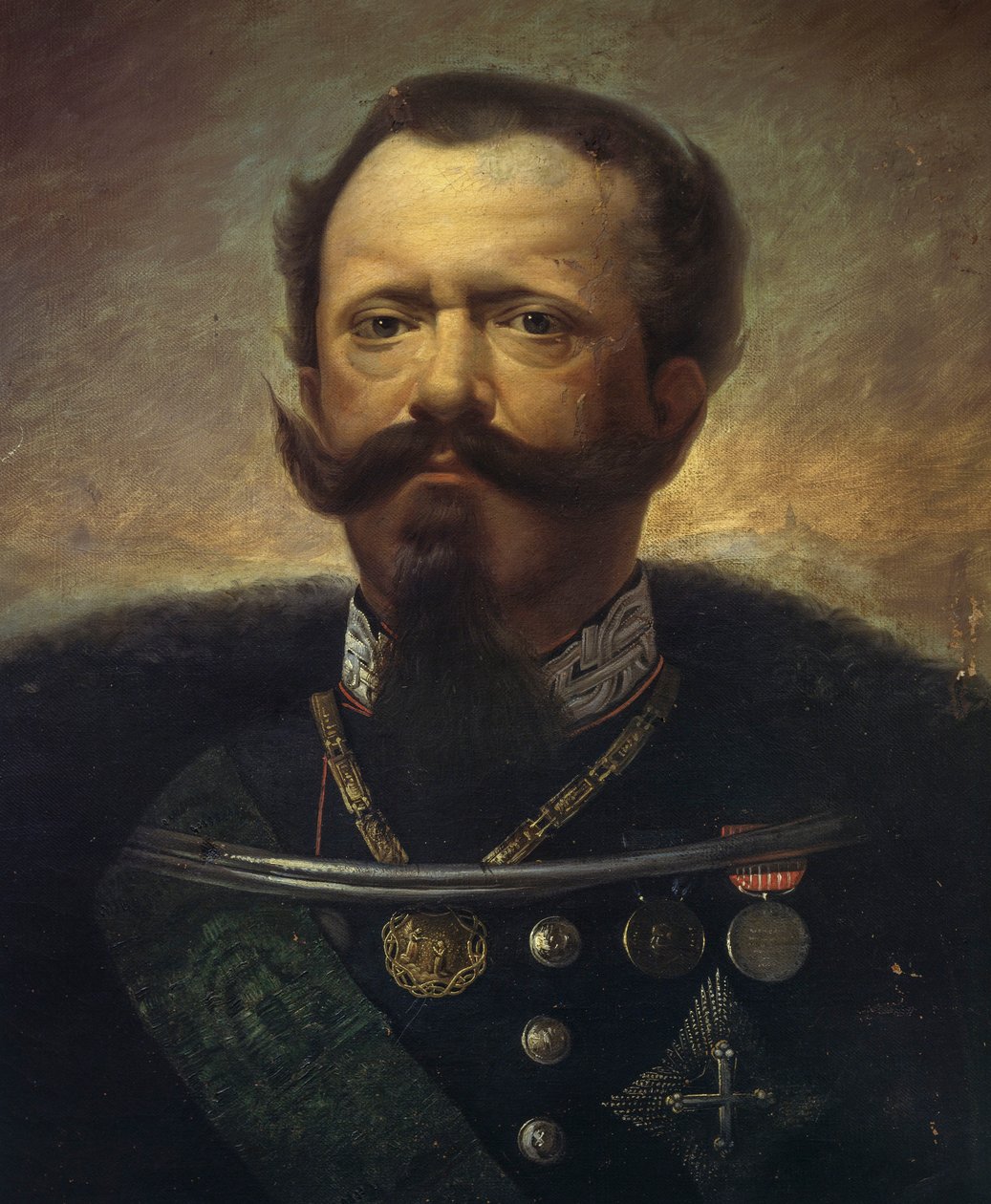 Portræt af Victor Emmanuel II, konge af Italien (olie på lærred) af Gerolamo Induno