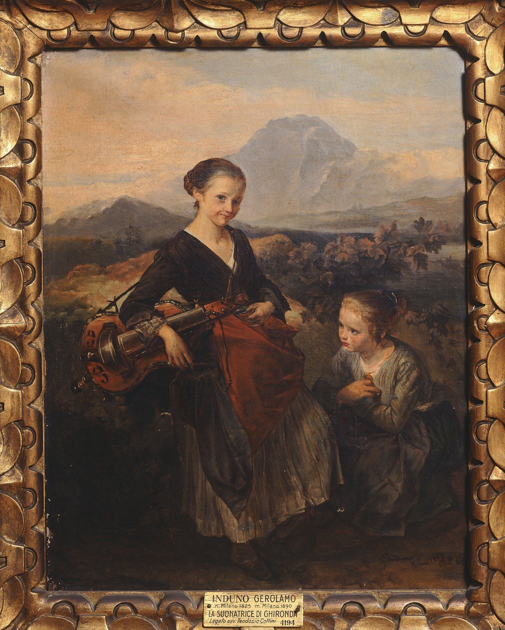 The Woman Playing the Hurdy Gurdy, af Gerolamo Induno af Gerolamo Induno