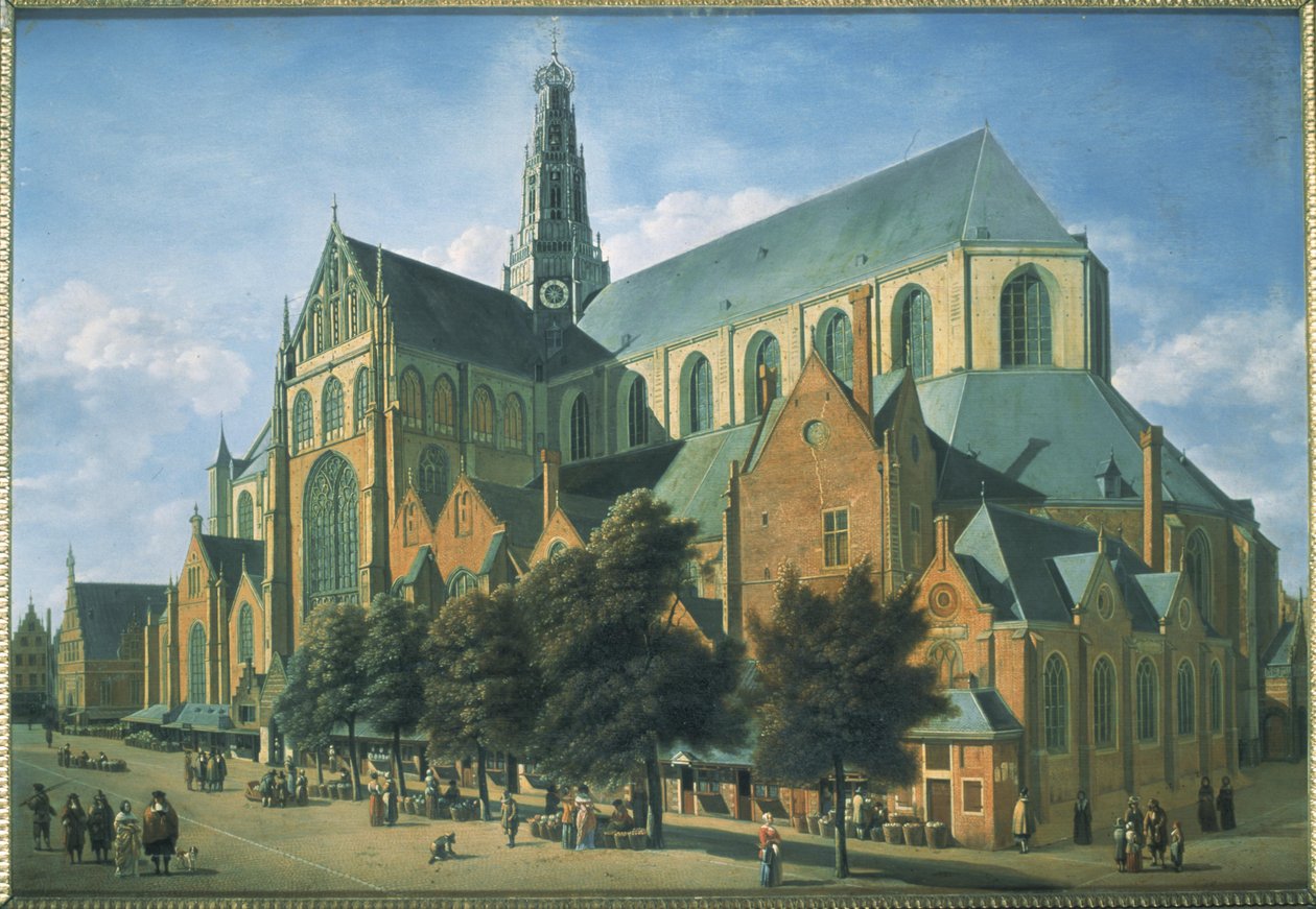 St. Bavokerk fra sydøst af Gerrit Adriaensz Berckheyde