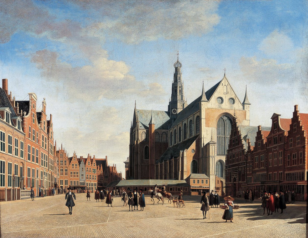 Det store marked i Haarlem af Gerrit Adriaensz Berckheyde