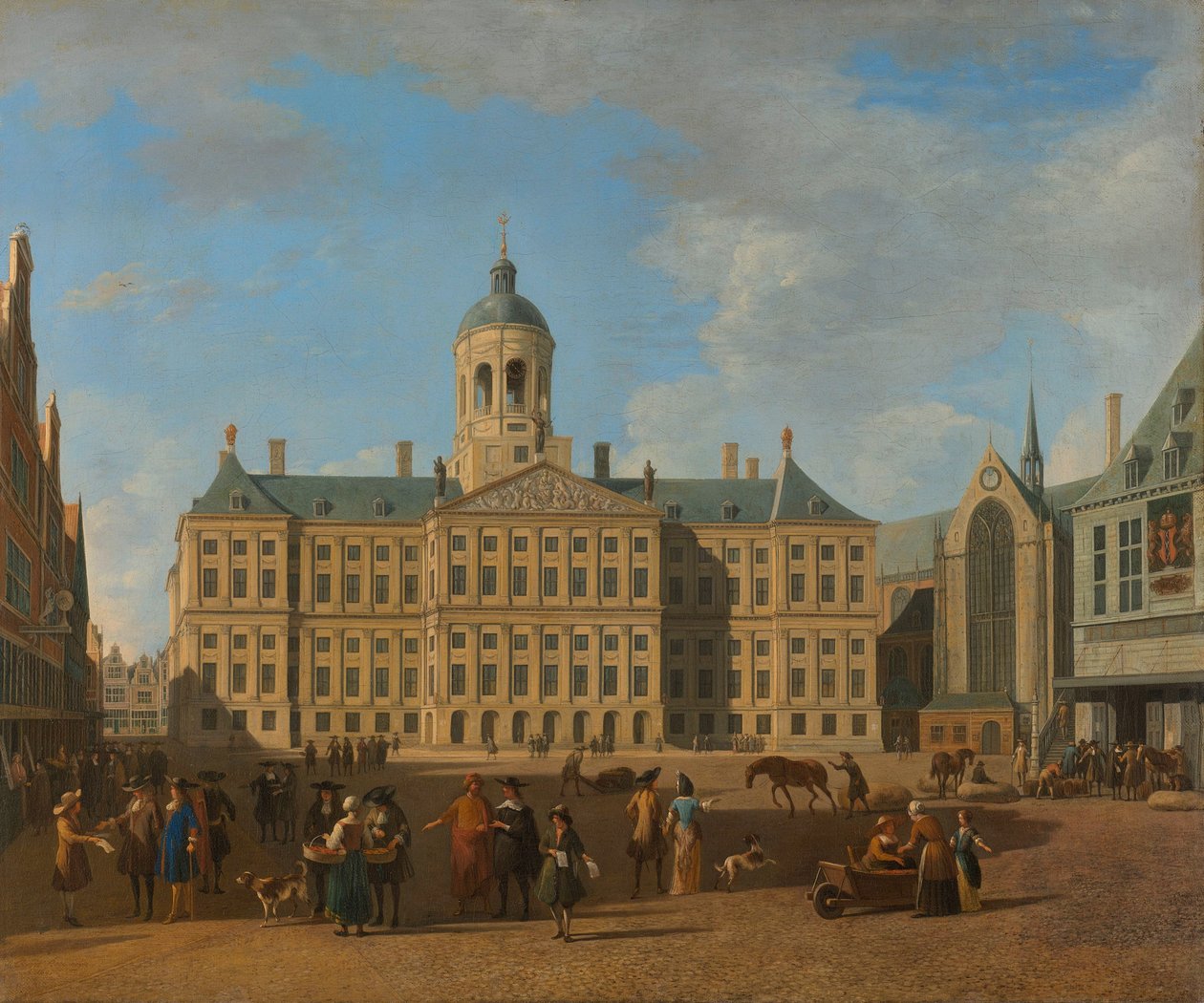 Rådhuset på dæmningen i Amsterdam af Gerrit Adriaenszoon Berckheyde