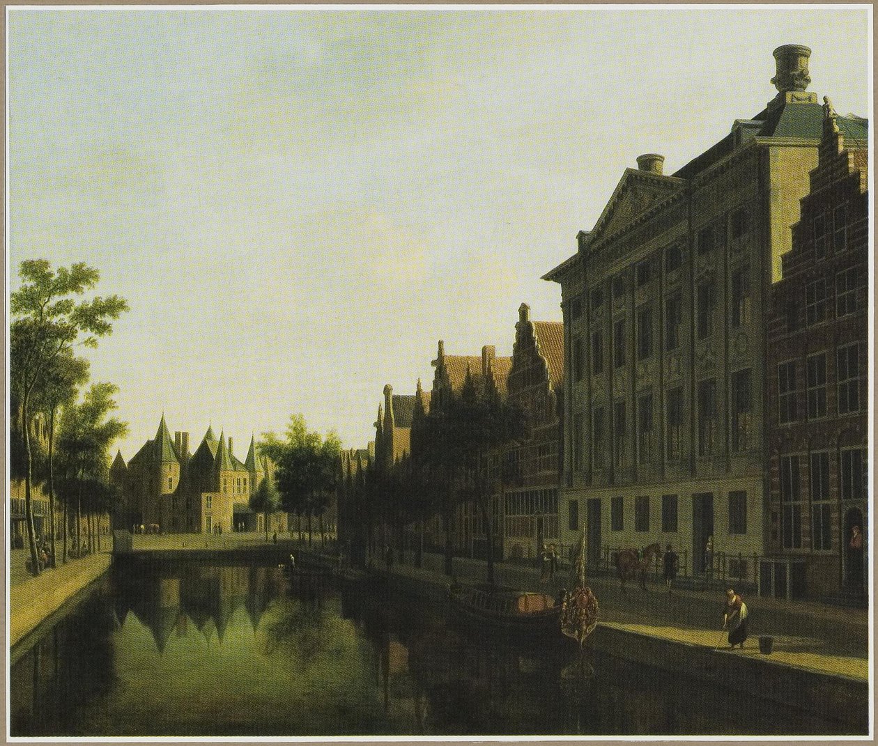 Udsigt over Kloveniersburgwal med Waag og Trippenhuis, Amsterdam af Gerrit Adriaenszoon Berckheyde