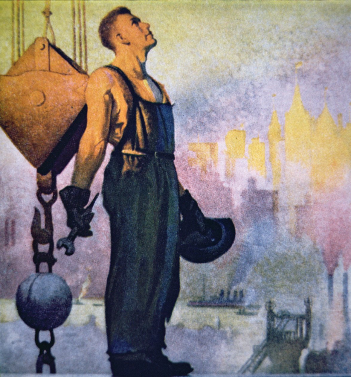 The Builder (farve litho) af Gerrit Albertus Beneker