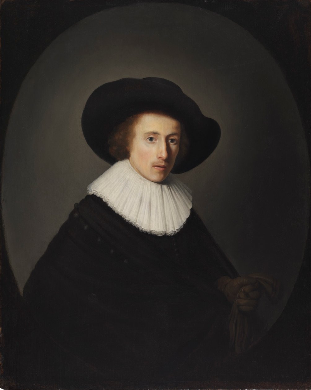 Portræt af en mand med hat af Gerrit Dou
