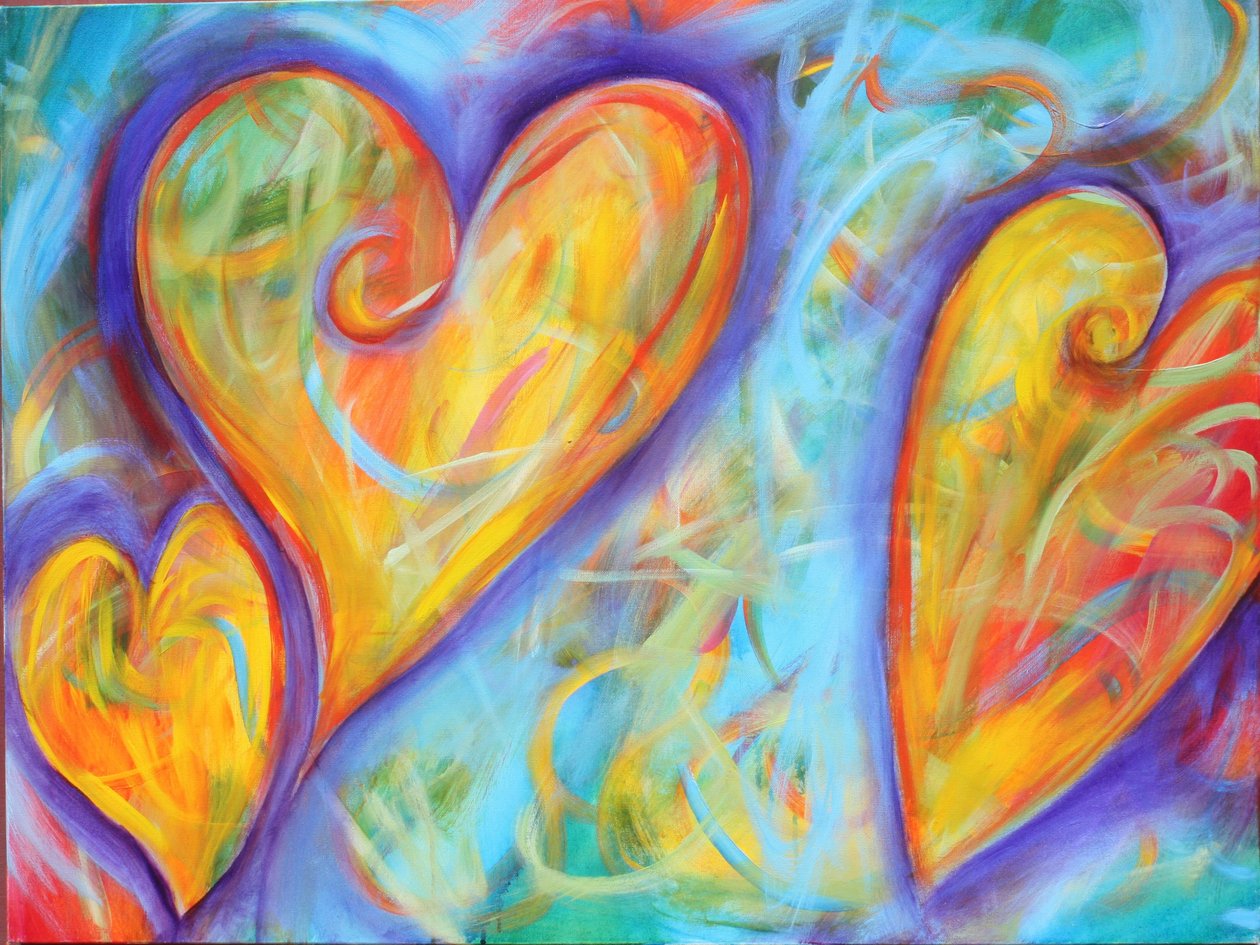 Chalk Hearts, 2023 (akryl på lærred) af Gerrit Greve