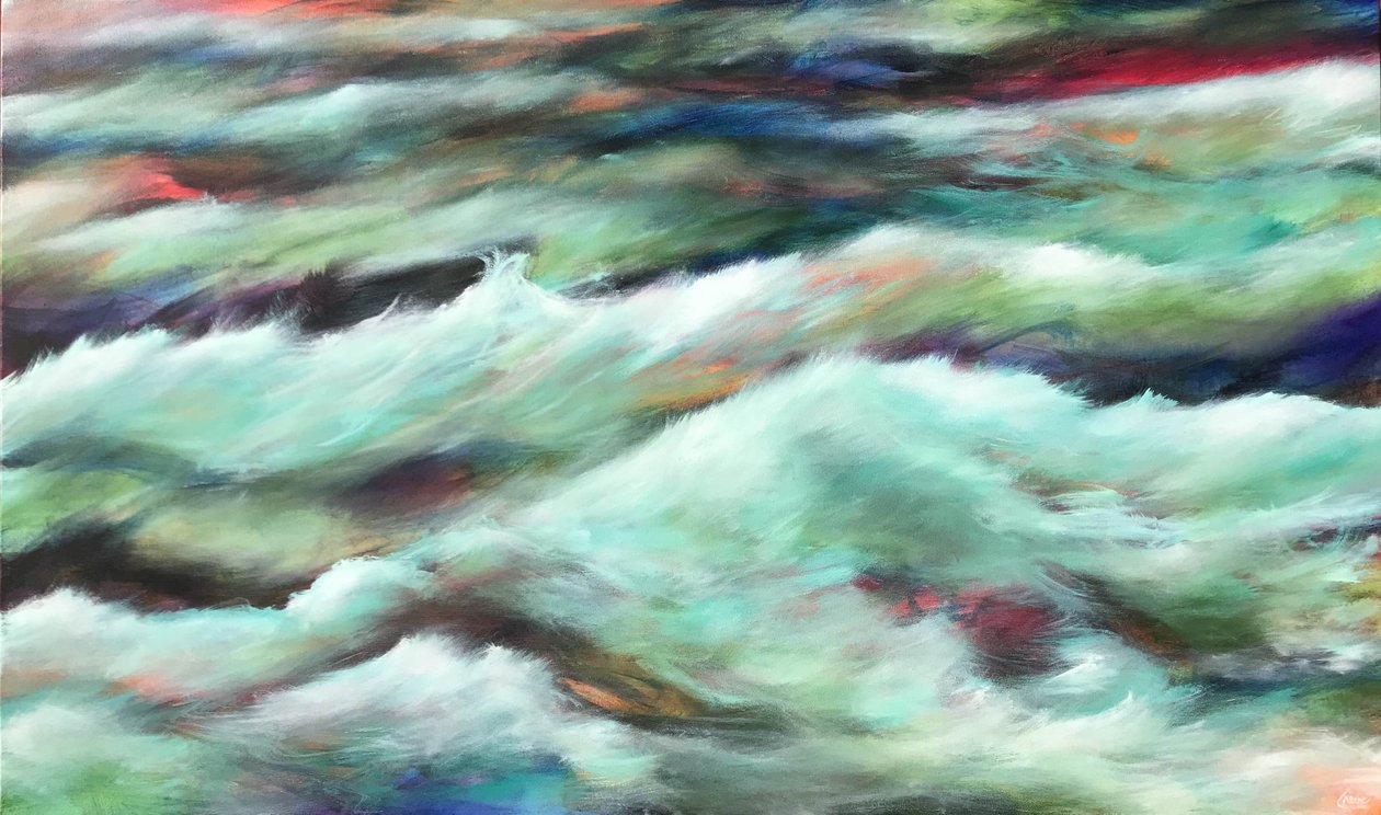 Easter Pacific, 2018 (akryl på lærred) af Gerrit Greve