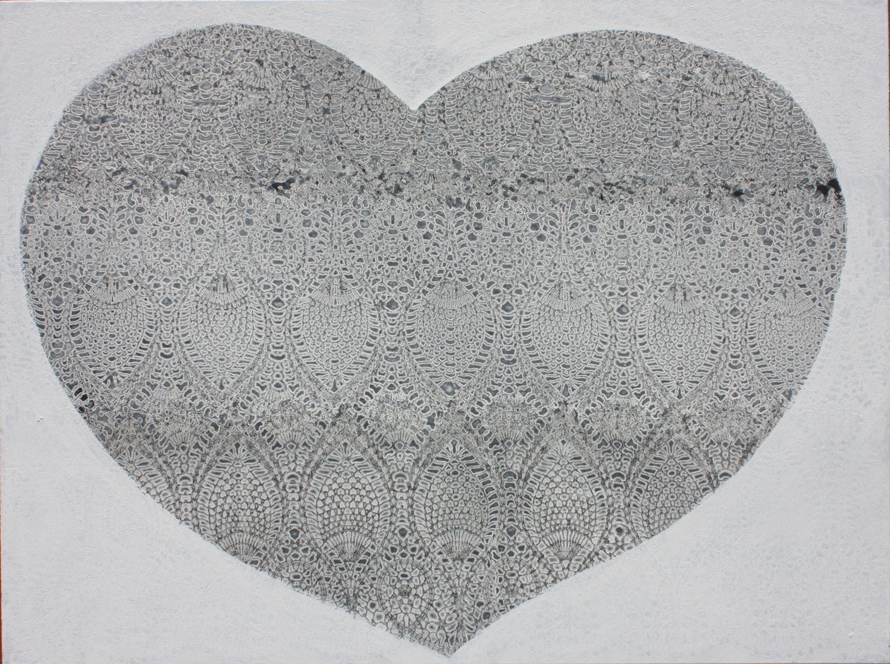 Heart Snow, 2023 (akryl på lærred) af Gerrit Greve