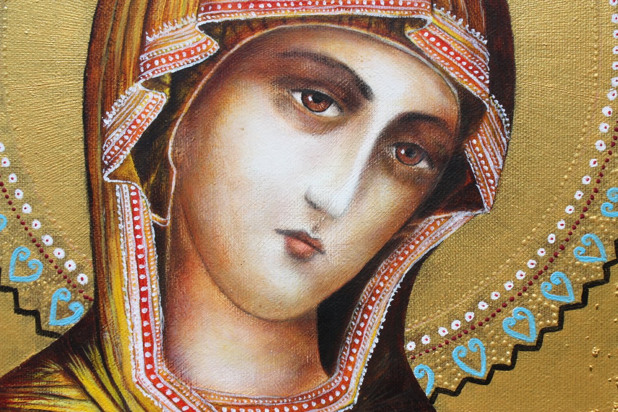 Mary, detalje 3, 2001 (sand og akryl på lærred) af Gerrit Greve