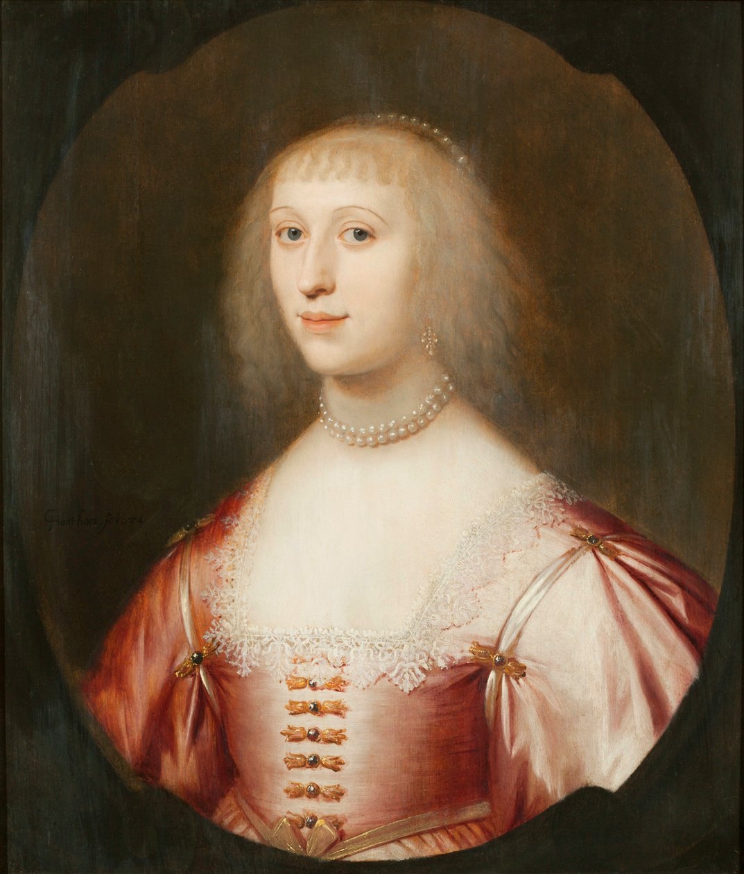 Portræt af Amalia af Solms-Braunfels 1602-1675, 1634. af Gerrit van Honthorst