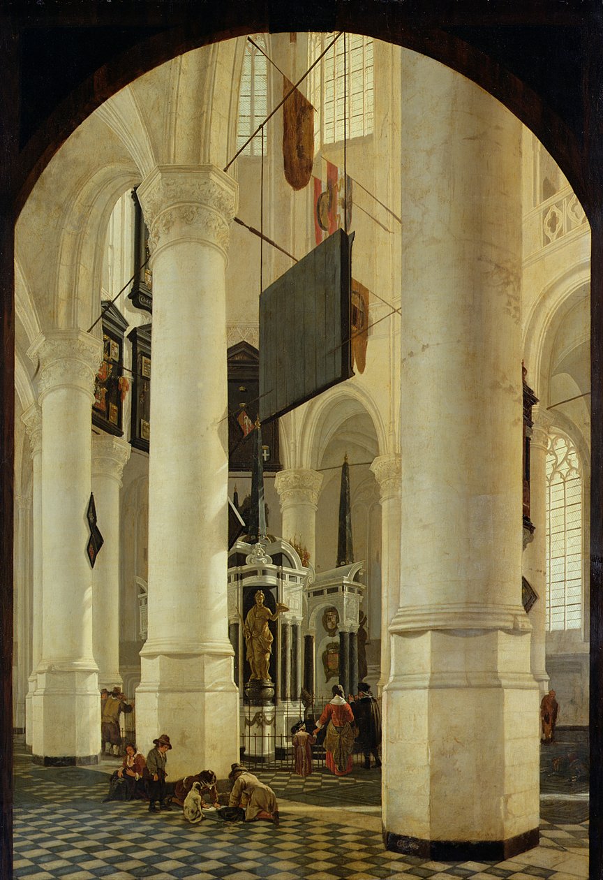 Interiør af Nieuwe Kerk i Delft med Vilhelm den Tauses grav, 1650 af Gerrit Houckgeest