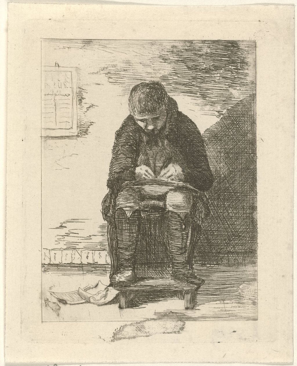Tegner i et interiør af Gerrit Lamberts