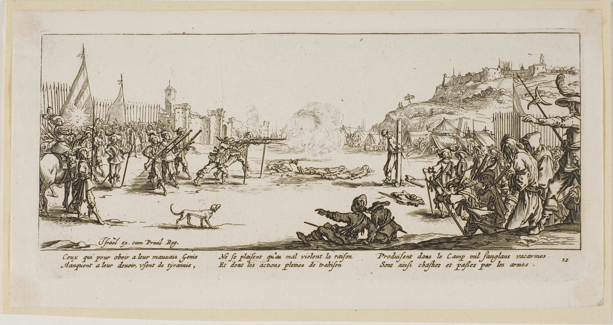 The Firing Squad, planche tolv fra The Large Miseries of War af Gerrit Lucasz van Schagen