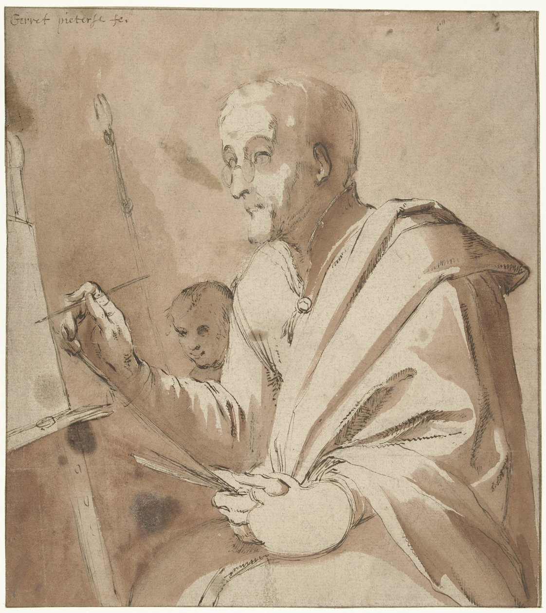 Maler til sit staffeli af Gerrit Pietersz. Sweelink