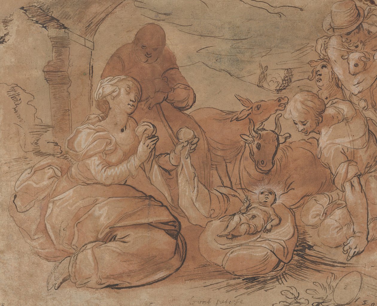 Hyrdernes tilbedelse, 1599. af Gerrit Pietersz Sweelink