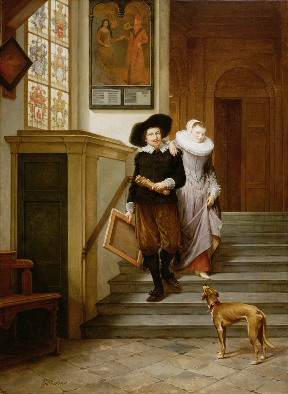 Frans Hals (1580-1666) og hans Hustru Lysbeth Reyniersdr af Gerrit Postma