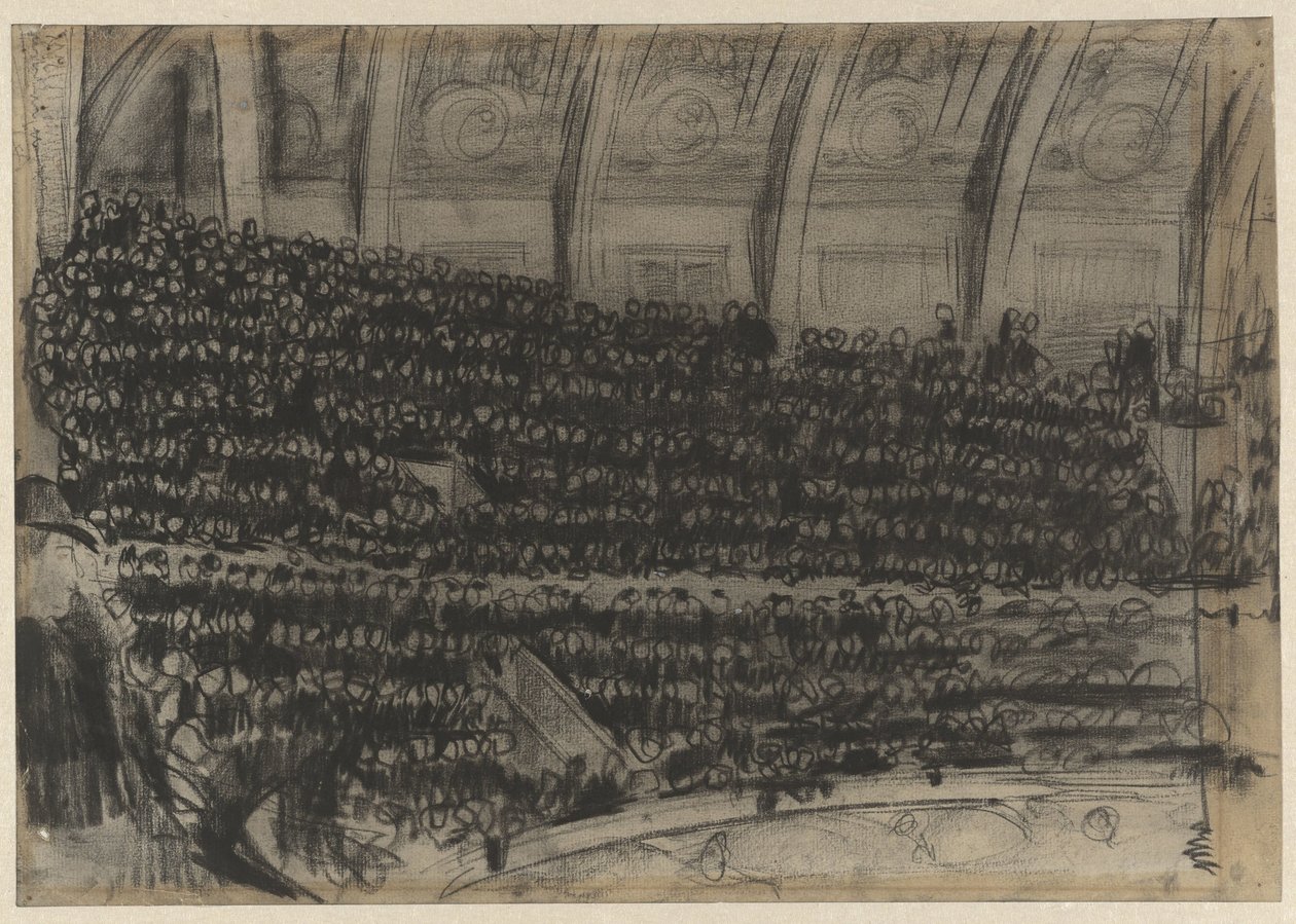 Tilskuere på tilskuerpladserne i Cirkus Carré af Gerrit Willem Dijsselhof