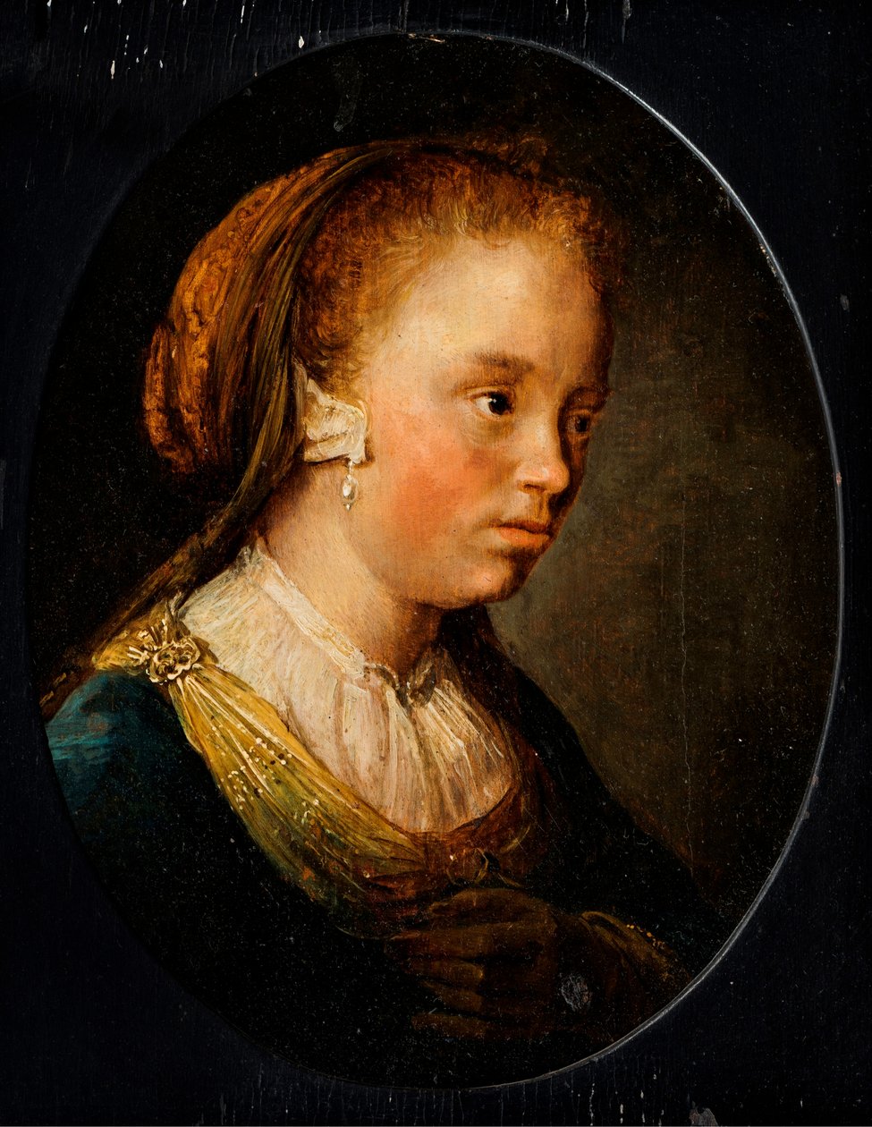 Portræt af en ung pige af Gerrit or Gerard Dou