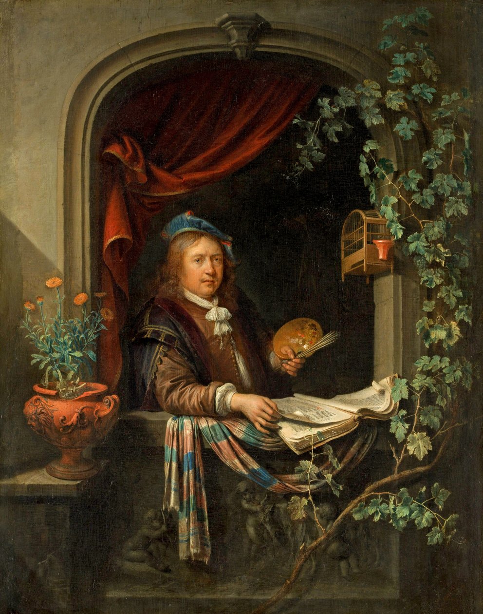 Selvportræt, ca.1665 af Gerrit Dou