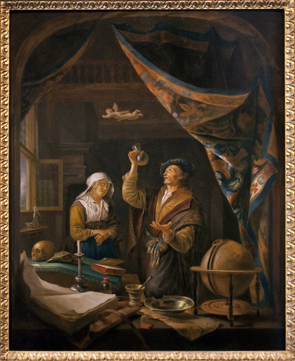 The doctor in urine. From a painting by Gerard Dowdani af Gerrit Dou