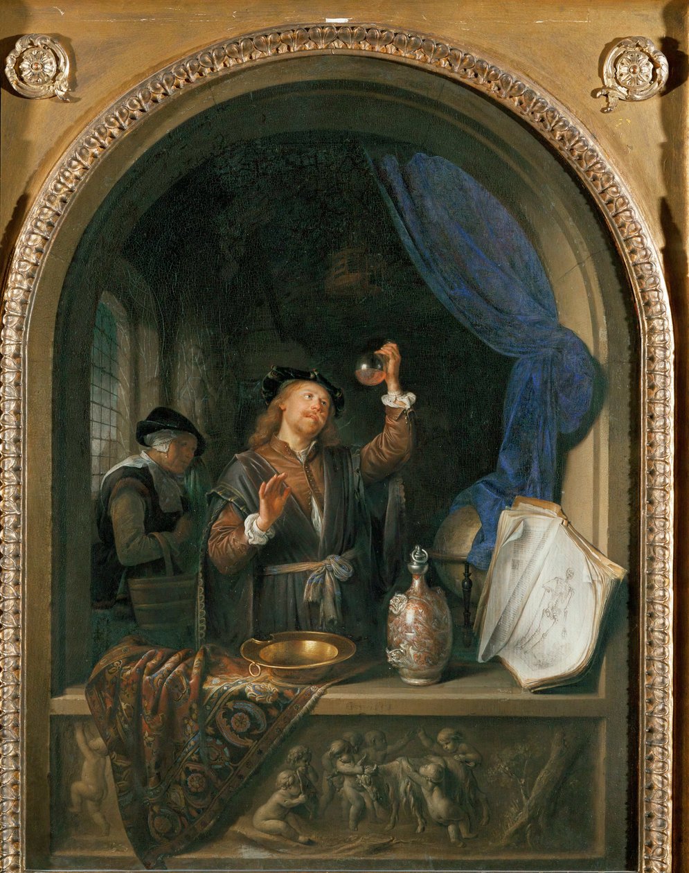 Lægen (maleri på egetræ) af Gerrit or Gerard Dou