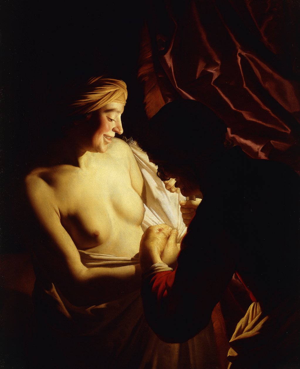 En ung kvinde og hendes tjenestepige, af Gerrit van Honthorst