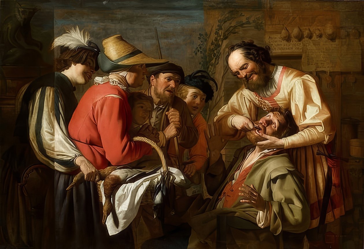 Tandtrækkeren. 1628 (?) af Gerrit van Honthorst