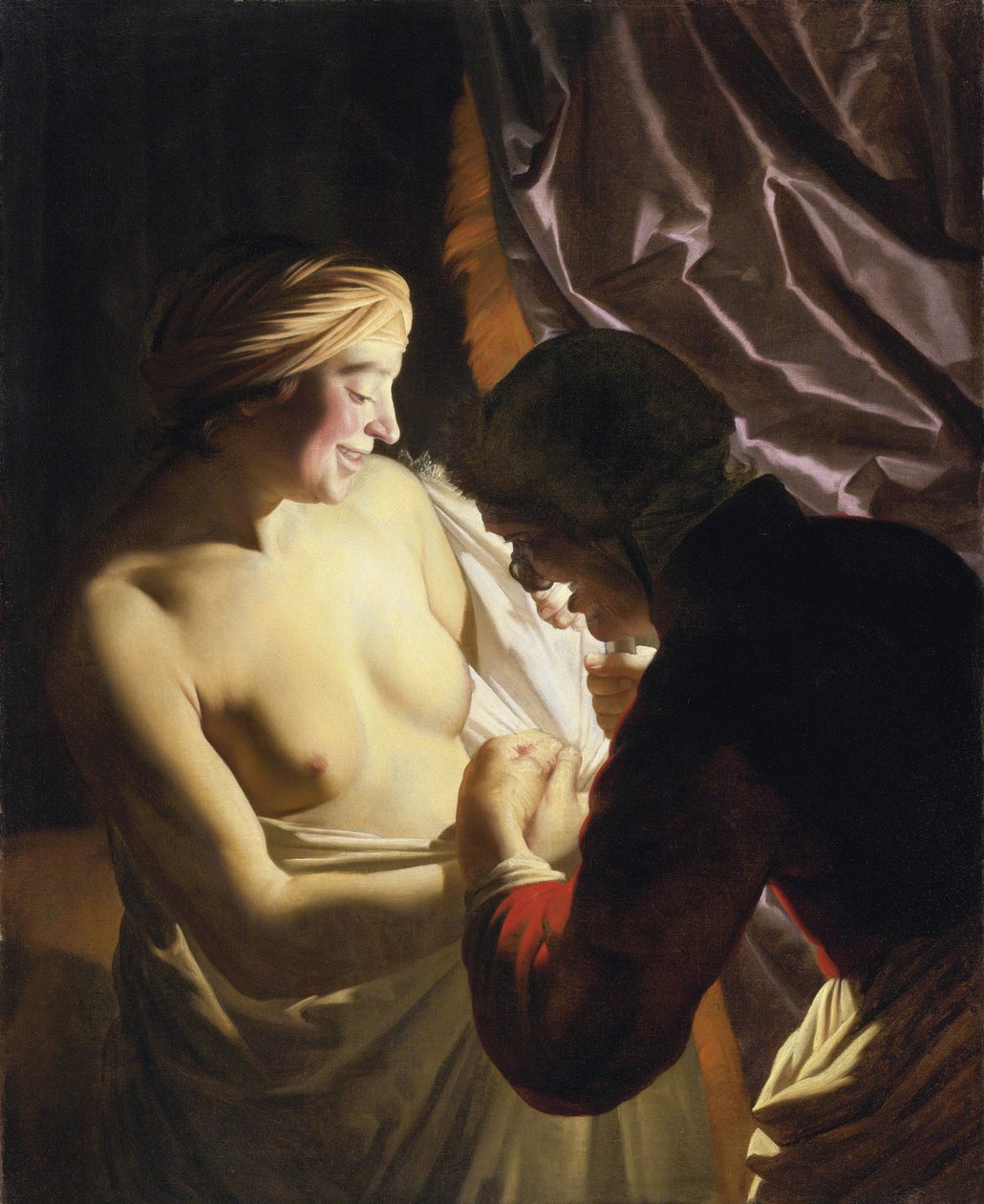 Loppejagten - Loppejagten af ​​Honthorst, Gerrit, van (1590-1656), ca. 1620 - Olie på lærred af Gerrit van Honthorst