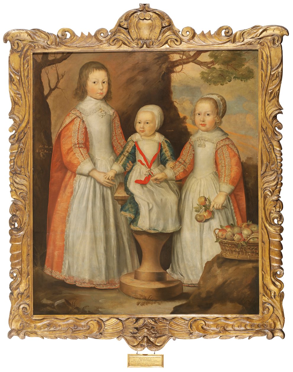 Portræt af de tre børn af George Preston af Holker, 1650 af Gerrit van Honthorst