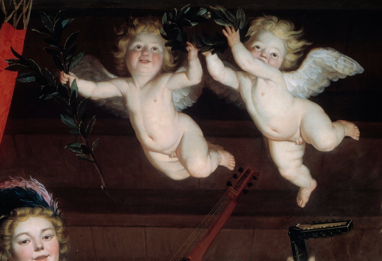 The Angels Detail koncert. Maleri af Gerrit Van Honthorst (1590-1656) 1624 søn. 1,68x1,78 m af Gerrit van Honthorst