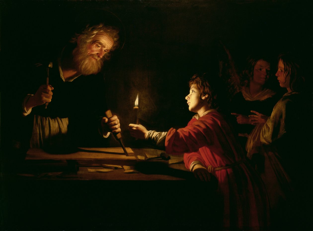 Kristi barndom, ca. 1620 af Gerrit van Honthorst