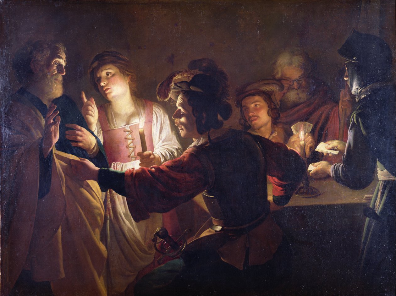 Fornægtelsen af Sankt Peter, c.1620 af Gerrit van Honthorst