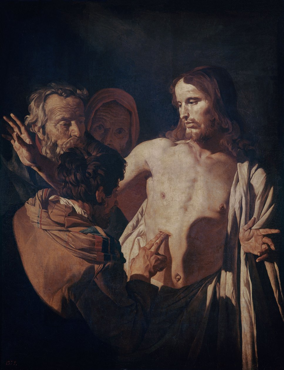 The Incredulity of Saint Thomas, ca. 1620 (olie på lærred) af Gerrit van Honthorst