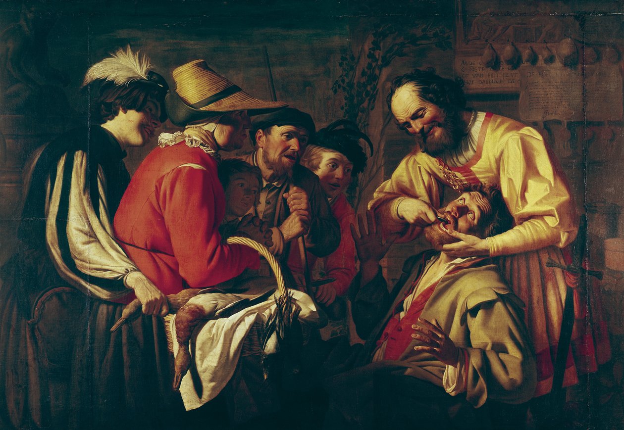 Tandudtrækkeren (olie på lærred) af Gerrit van Honthorst
