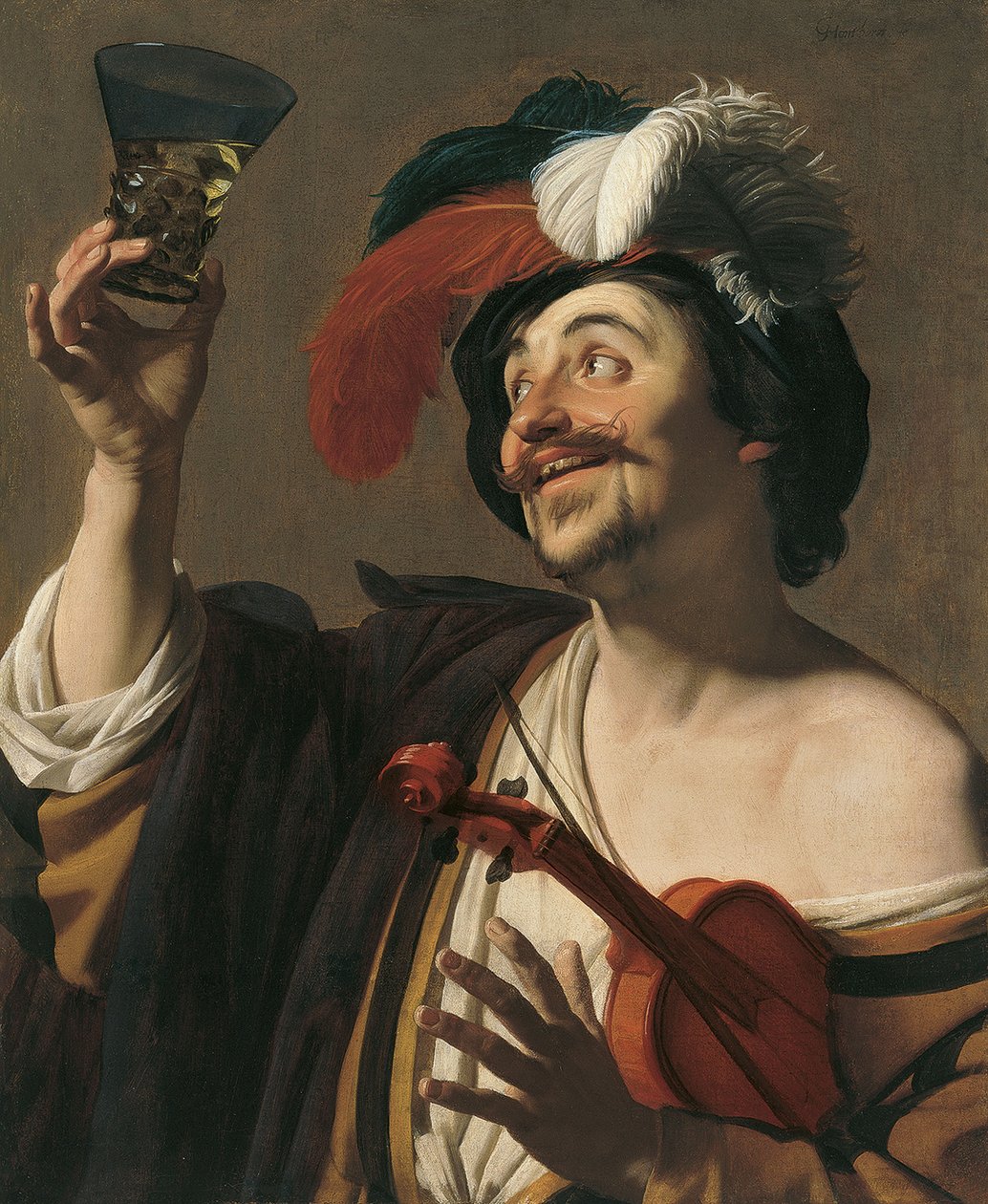 Den glade violinist af Gerrit van Honthorst