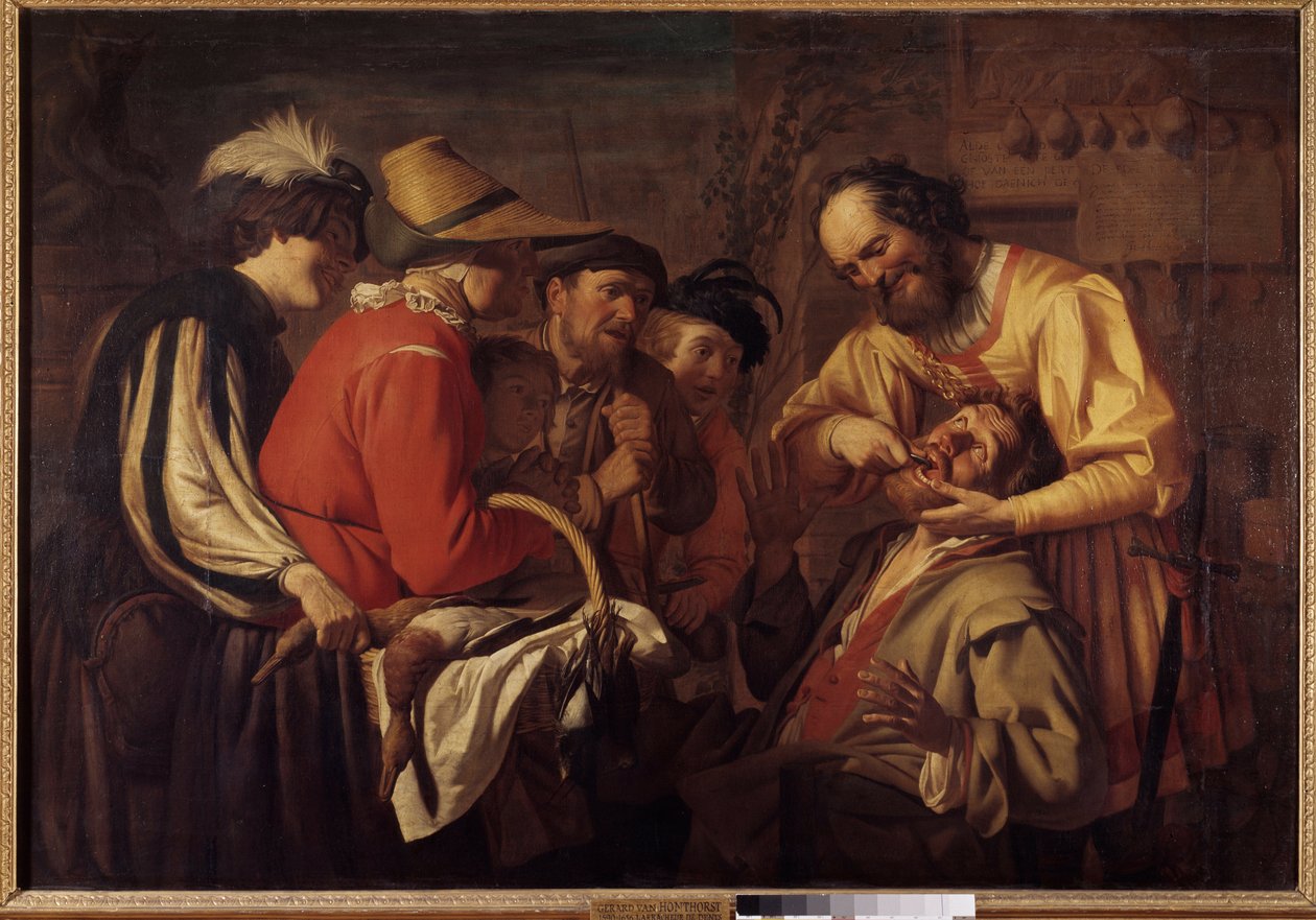 Tandtrækkeren Maleri af Gerrit Van Honthorst (1590-1656) af Gerrit van Honthorst