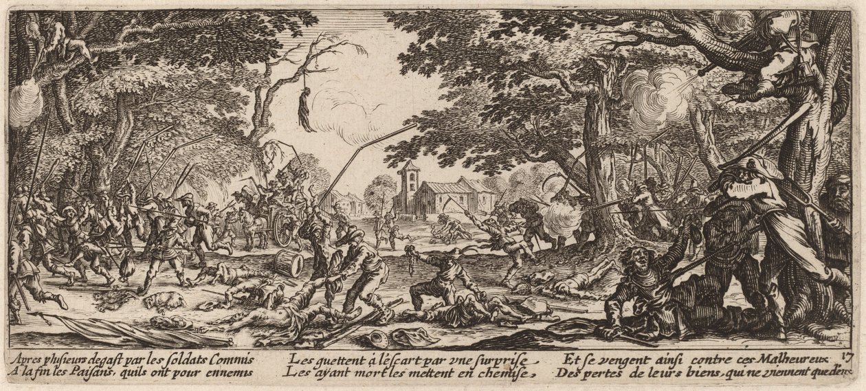 Bønderne hævner sig af Gerrit van Schagen after Jacques Callot