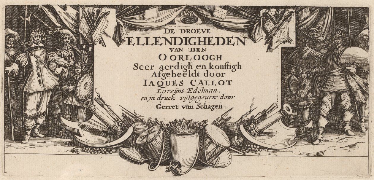 Titel side af Gerrit van Schagen after Jacques Callot