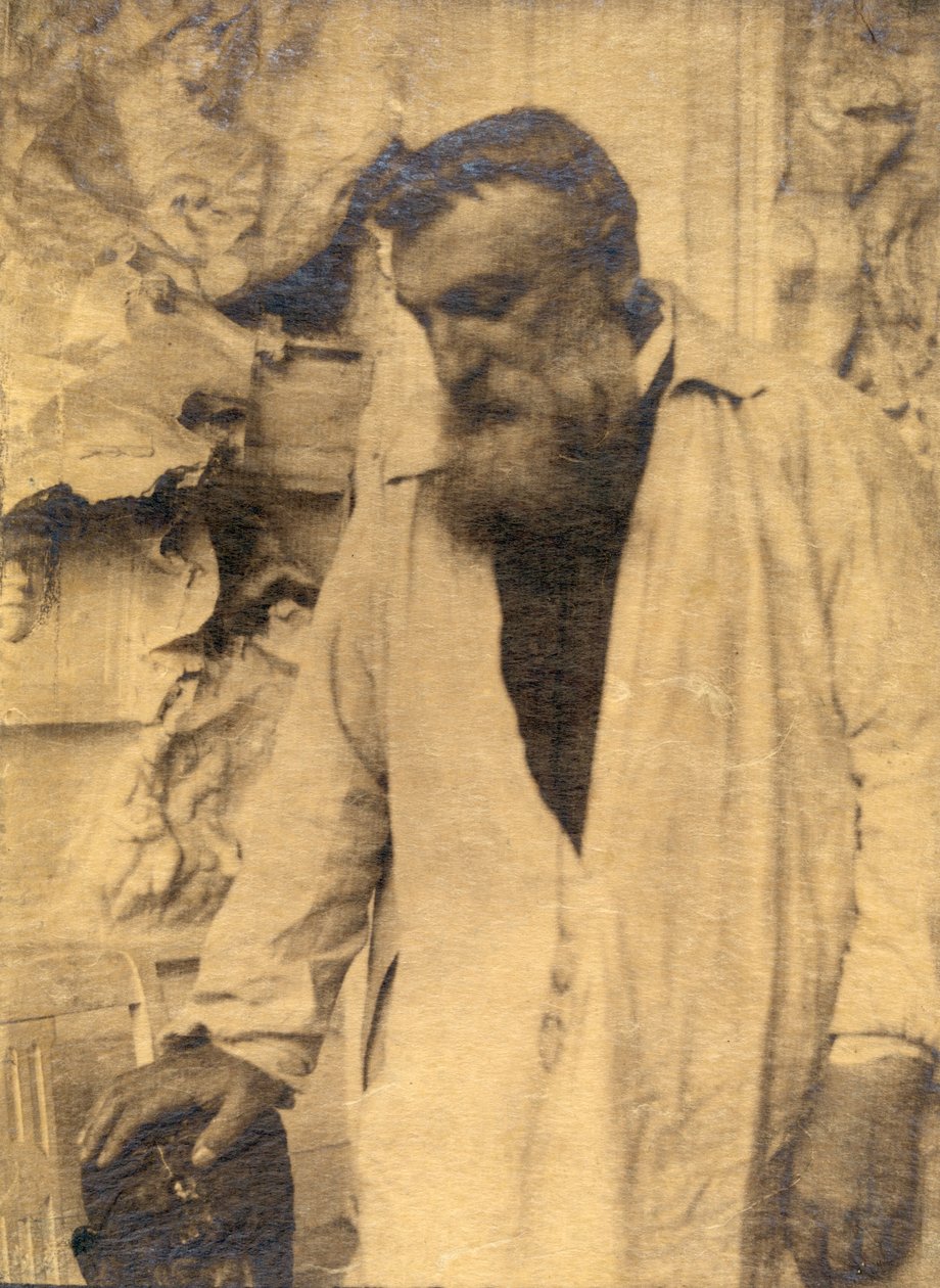 Auguste Rodin i sit atelier, 1906 (sepia foto) af Gertrude Käsebier