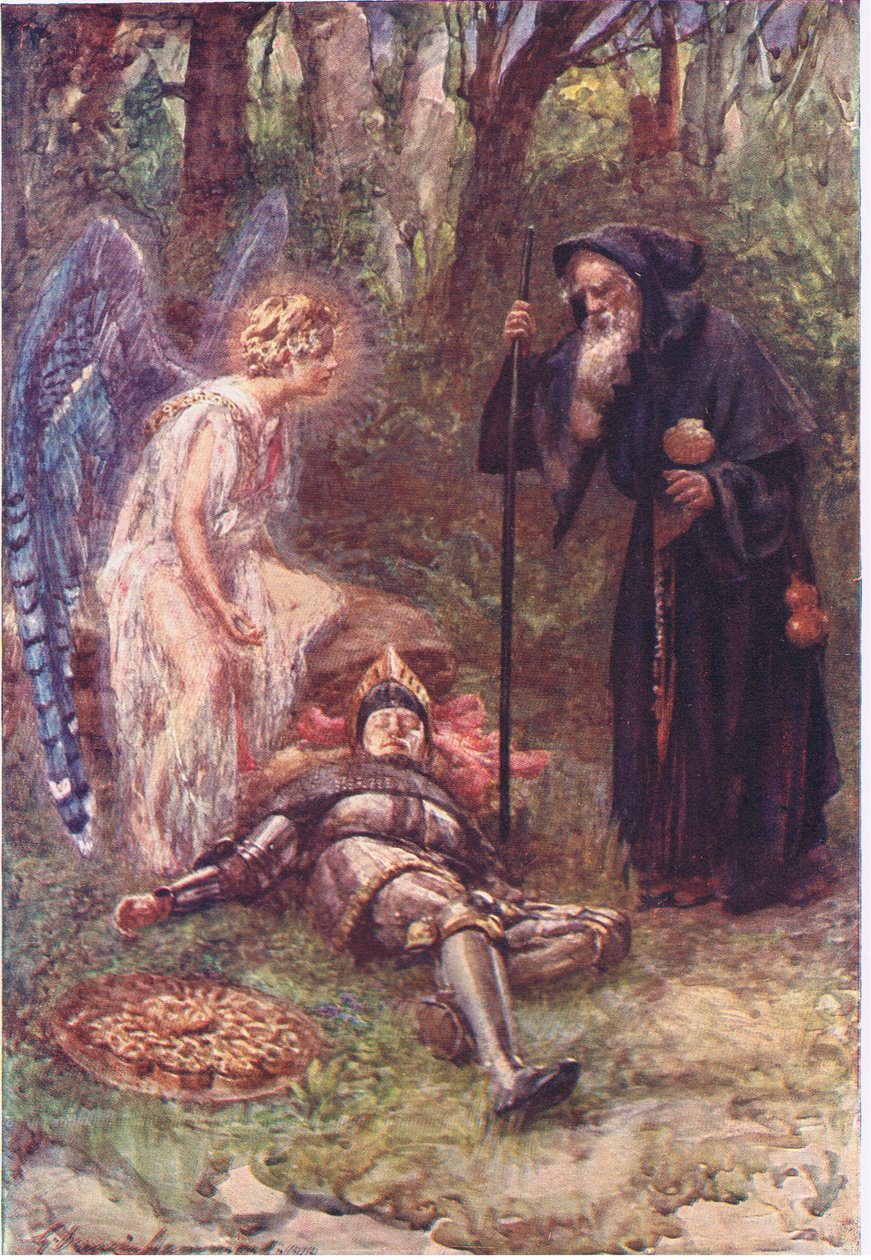 "Se dette tunge syn, du ærede Sire", Historier fra Faerie Queen udgivet af George Harrap and Company af Gertrude E. Demain (after) Hammond