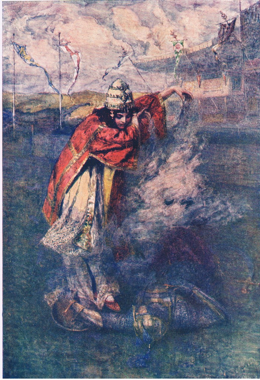 Duessa fordrev den fortryllede sky, historier fra Faerie Queen udgivet af George Harrap and Company af Gertrude E. Demain (after) Hammond