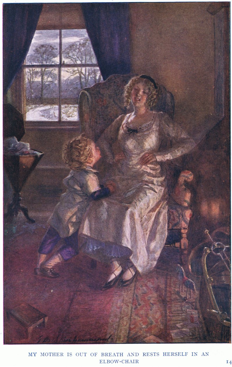 Min mor er forpustet og hviler sig i en albuestol af Gertrude E. Demain Hammond